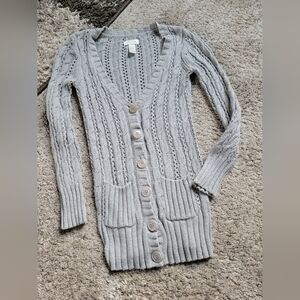 Limited Too girls Gray cardigan size 10